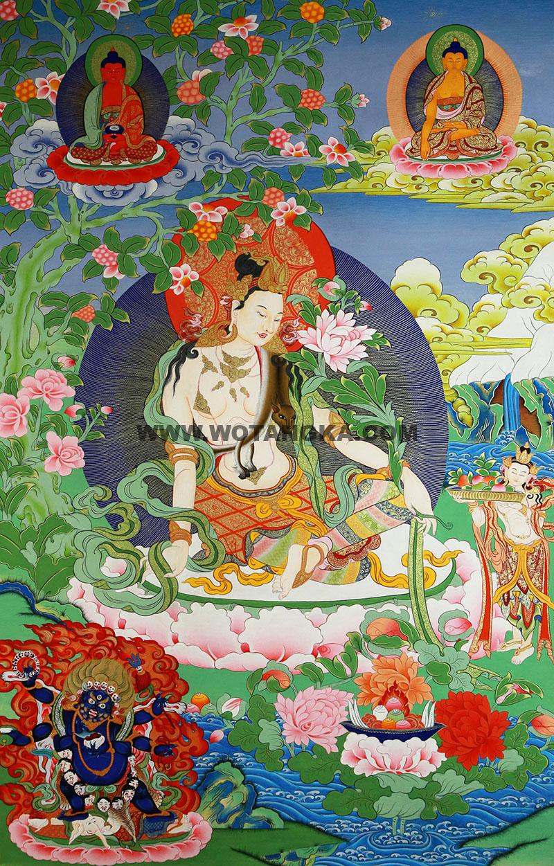 编号188-202658:彩绘唐卡-静息观音(85*50CM左右)
