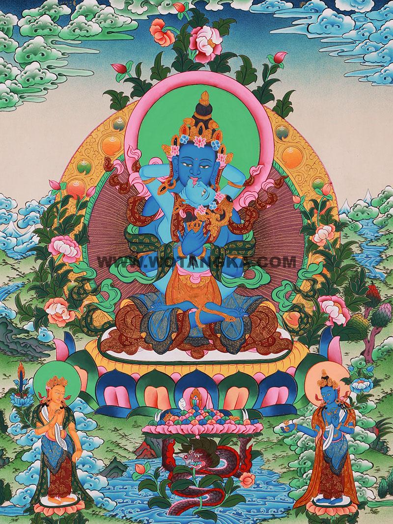 编号188-238289:彩绘唐卡-金刚总持佛(85*55CM左右)