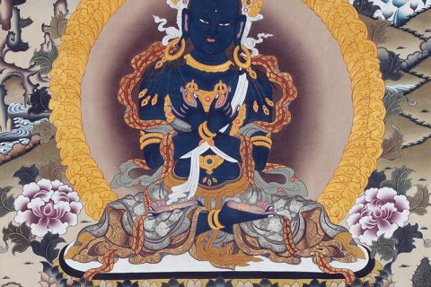 编号188-258475：彩绘唐卡-金刚总持佛（70*50CM左右）