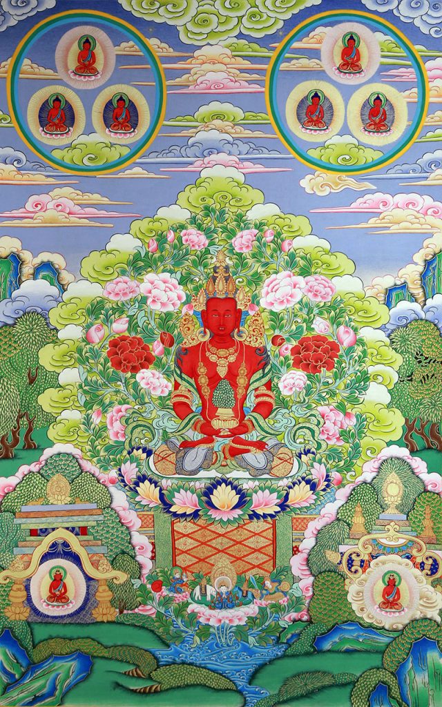 彩绘唐卡-长寿佛
