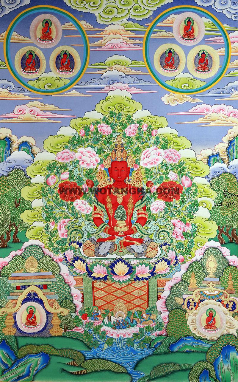 彩绘唐卡-长寿佛