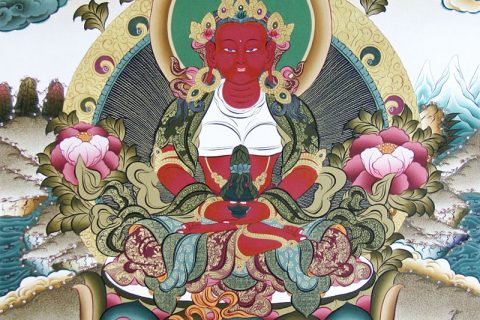 彩绘唐卡-长寿佛