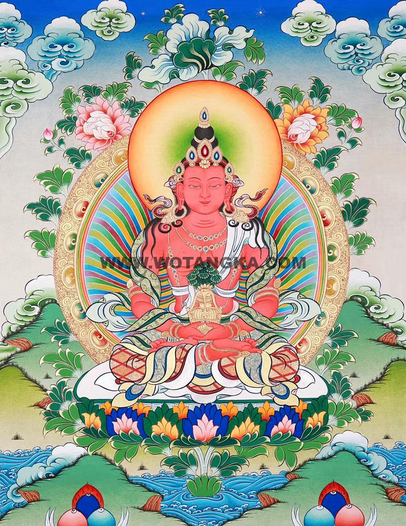 彩绘唐卡-长寿佛