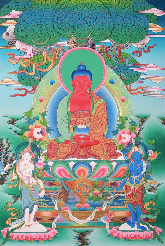 彩绘唐卡-阿弥陀佛