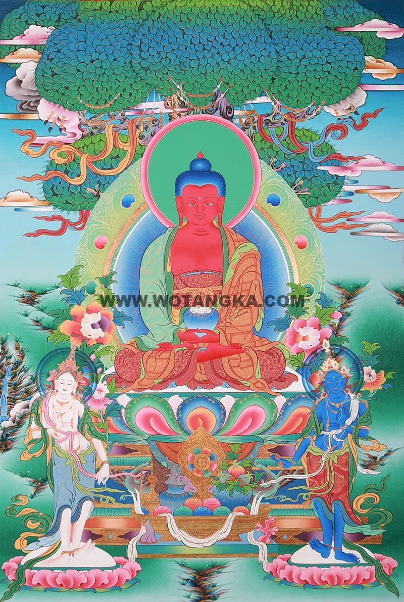 彩绘唐卡-阿弥陀佛