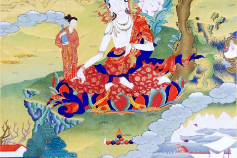 编号188-525170：嘎玛嘎赤-救八难度母之救水难度母（80*50CM左右）