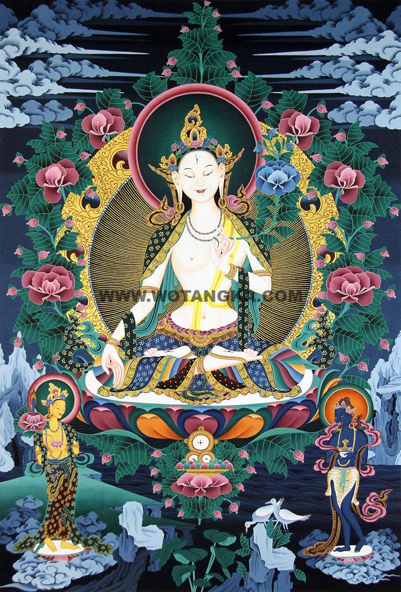 编号188-831221:彩绘唐卡-白度母(90*55CM左右)