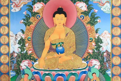 彩绘唐卡-释迦牟尼佛