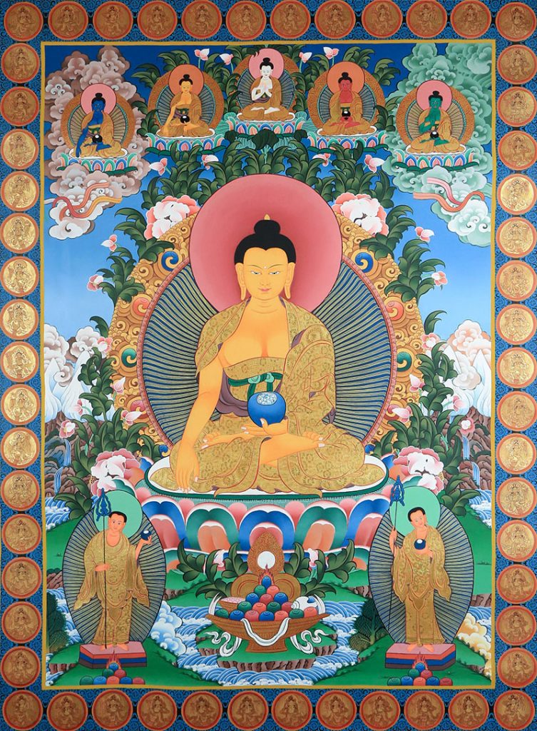 彩绘唐卡-释迦牟尼佛