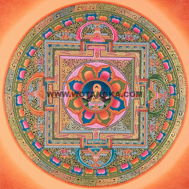 彩绘唐卡-释迦牟尼佛坛城