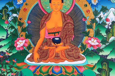彩绘唐卡-释迦牟尼佛
