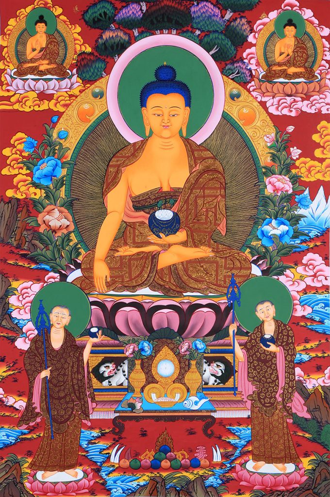 彩绘唐卡-释迦牟尼佛