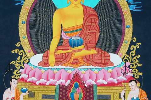 彩绘唐卡-释迦牟尼佛