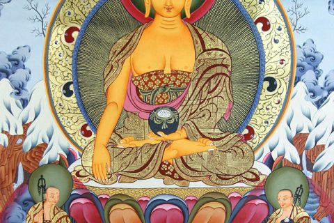 彩绘唐卡-释迦牟尼佛