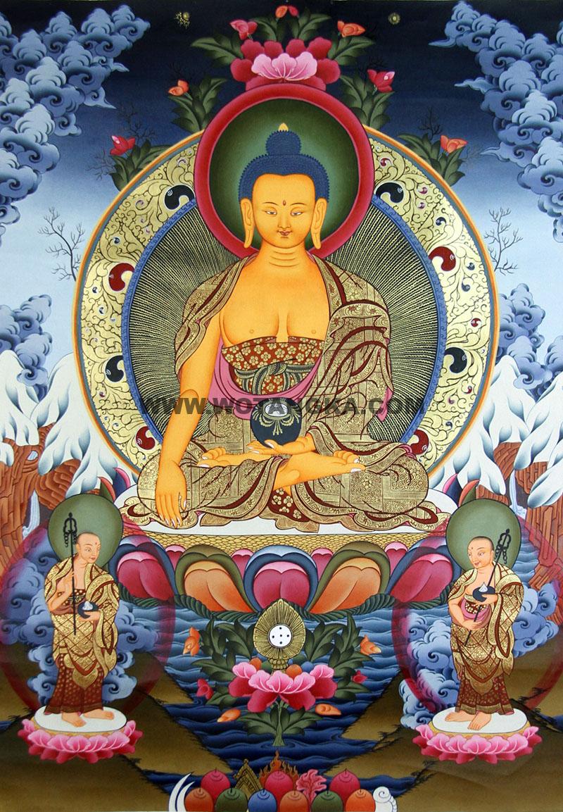 彩绘唐卡-释迦牟尼佛
