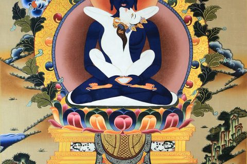 编号188-684822：彩绘唐卡-普贤王如来双修（75*50CM左右）