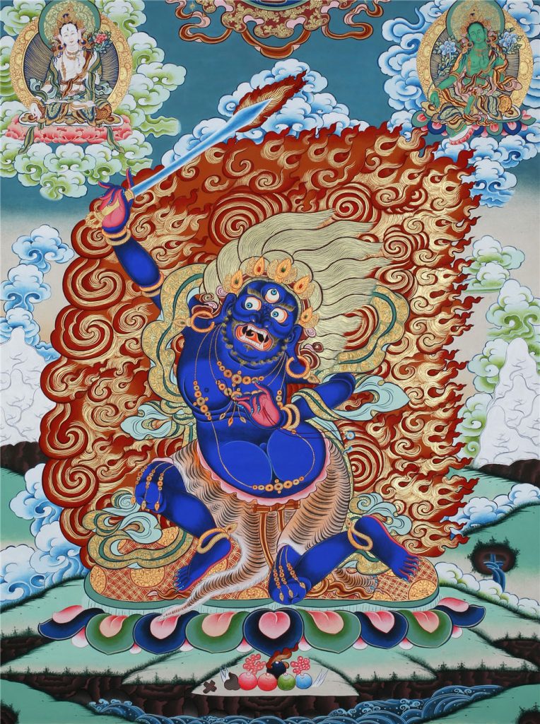 彩绘唐卡-不动明王