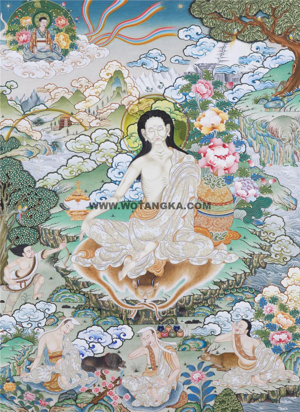 编号188-659641：彩绘唐卡-米拉日巴（75*50CM左右）