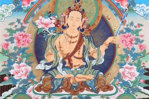 彩绘唐卡-虚空藏菩萨