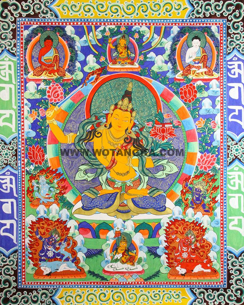 编号188-113494：彩绘唐卡-文殊菩萨（80*60CM左右）