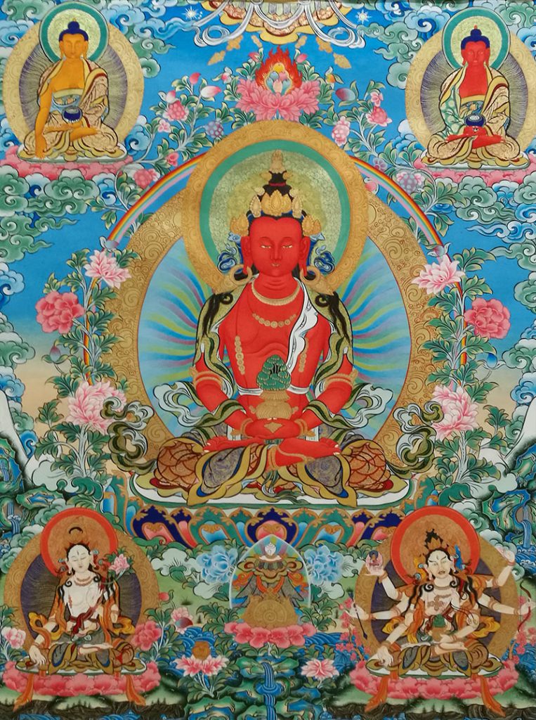 彩绘唐卡-长寿佛