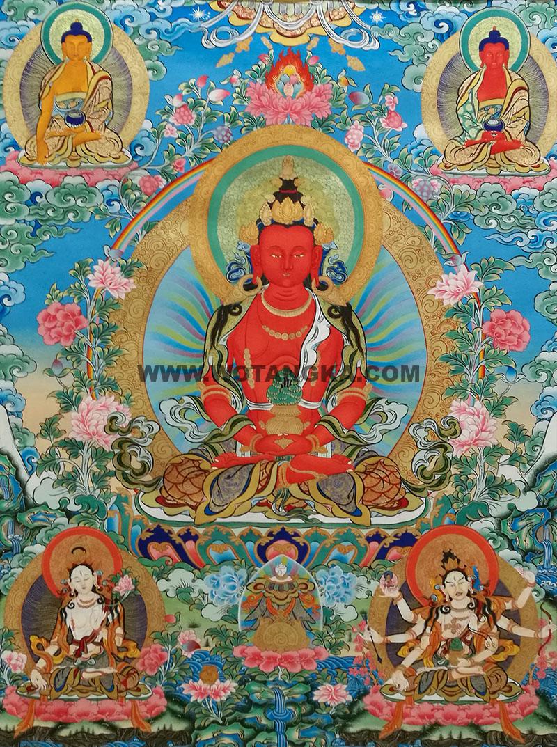 彩绘唐卡-长寿佛