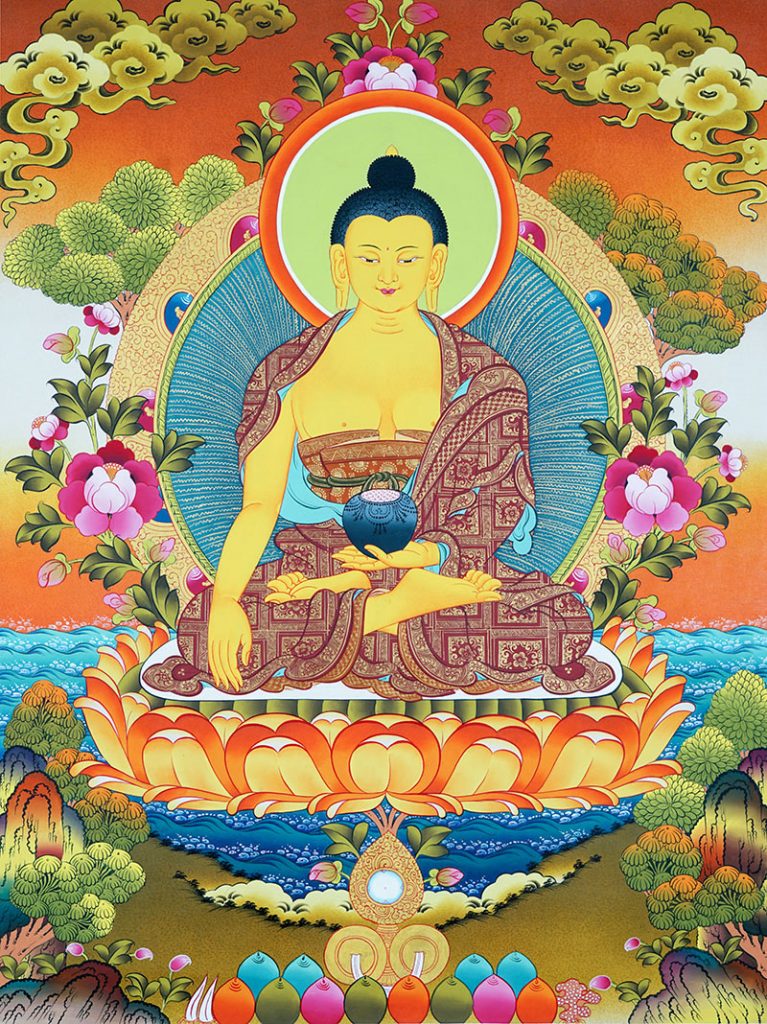 彩绘唐卡-释迦牟尼佛