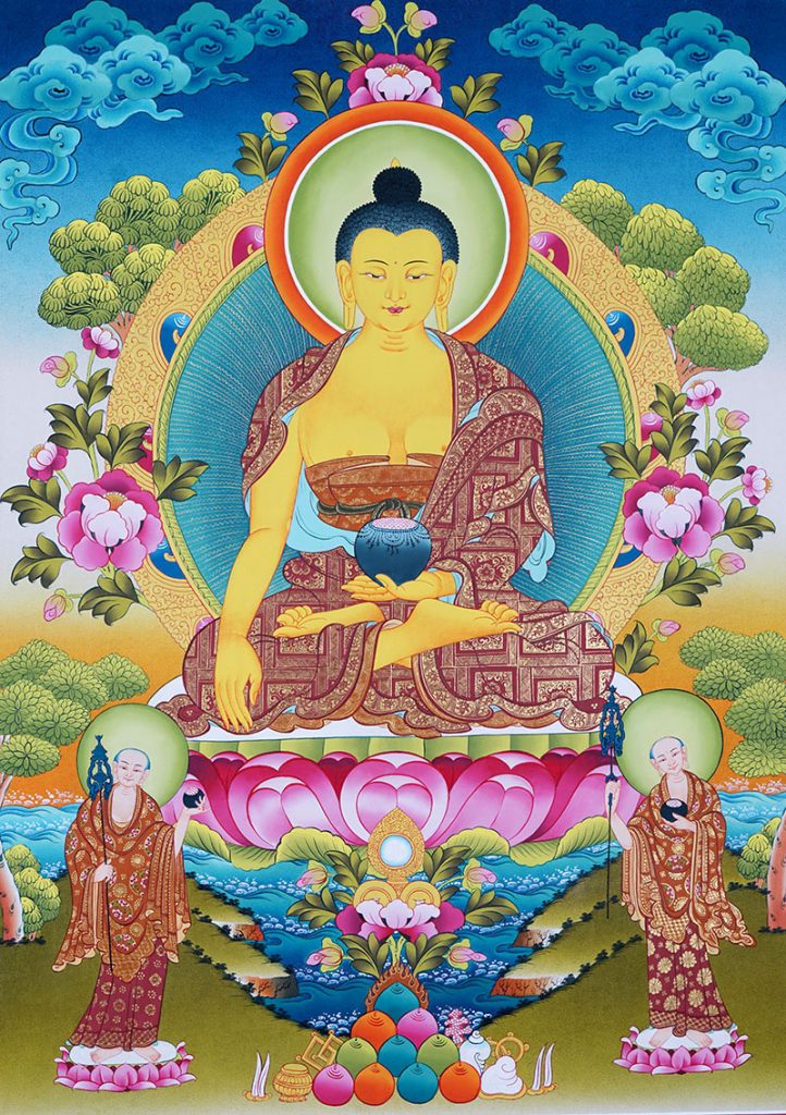 彩绘唐卡-释迦牟尼佛