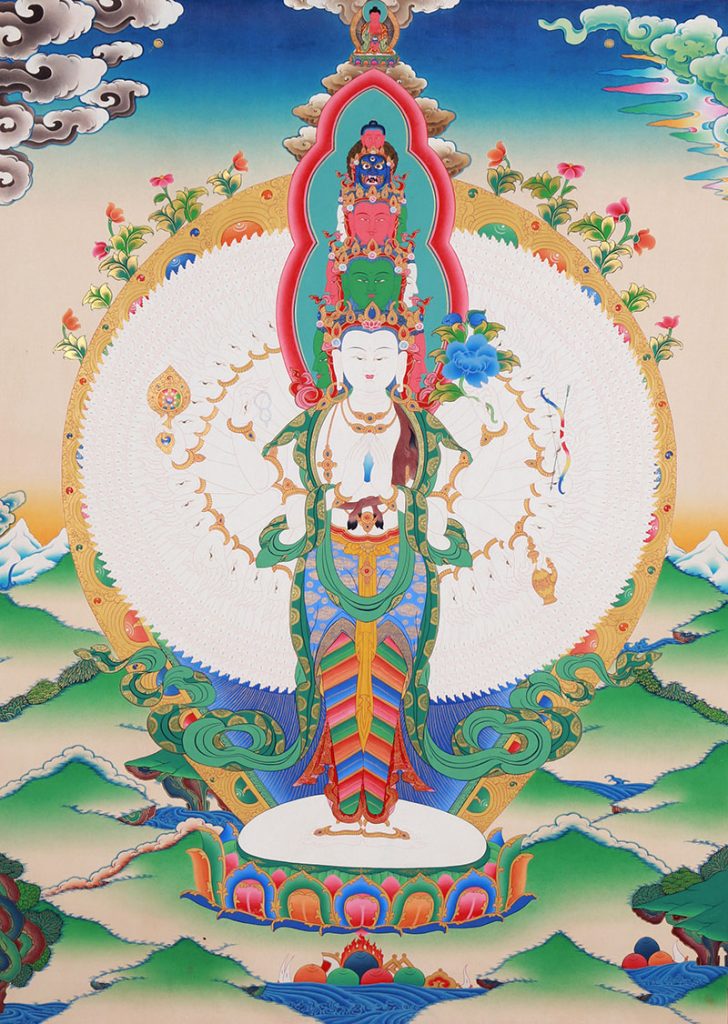 彩绘唐卡-千手观音