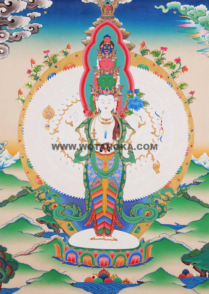 彩绘唐卡-千手观音