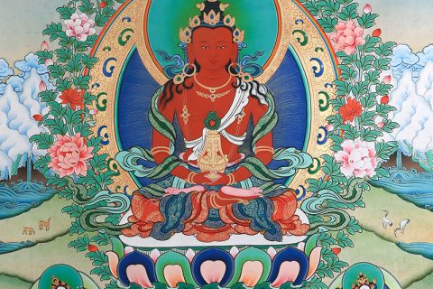 彩绘唐卡-长寿佛