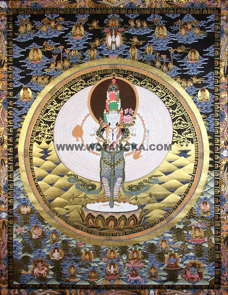 彩绘唐卡-千手观音