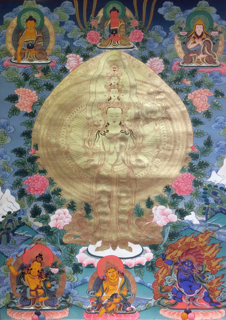 编号188-928550：彩绘唐卡-千手观音（100*70CM左右）