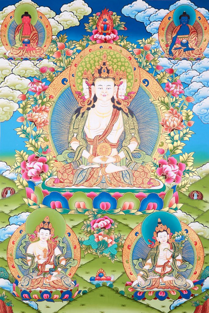 彩绘唐卡-大日如来