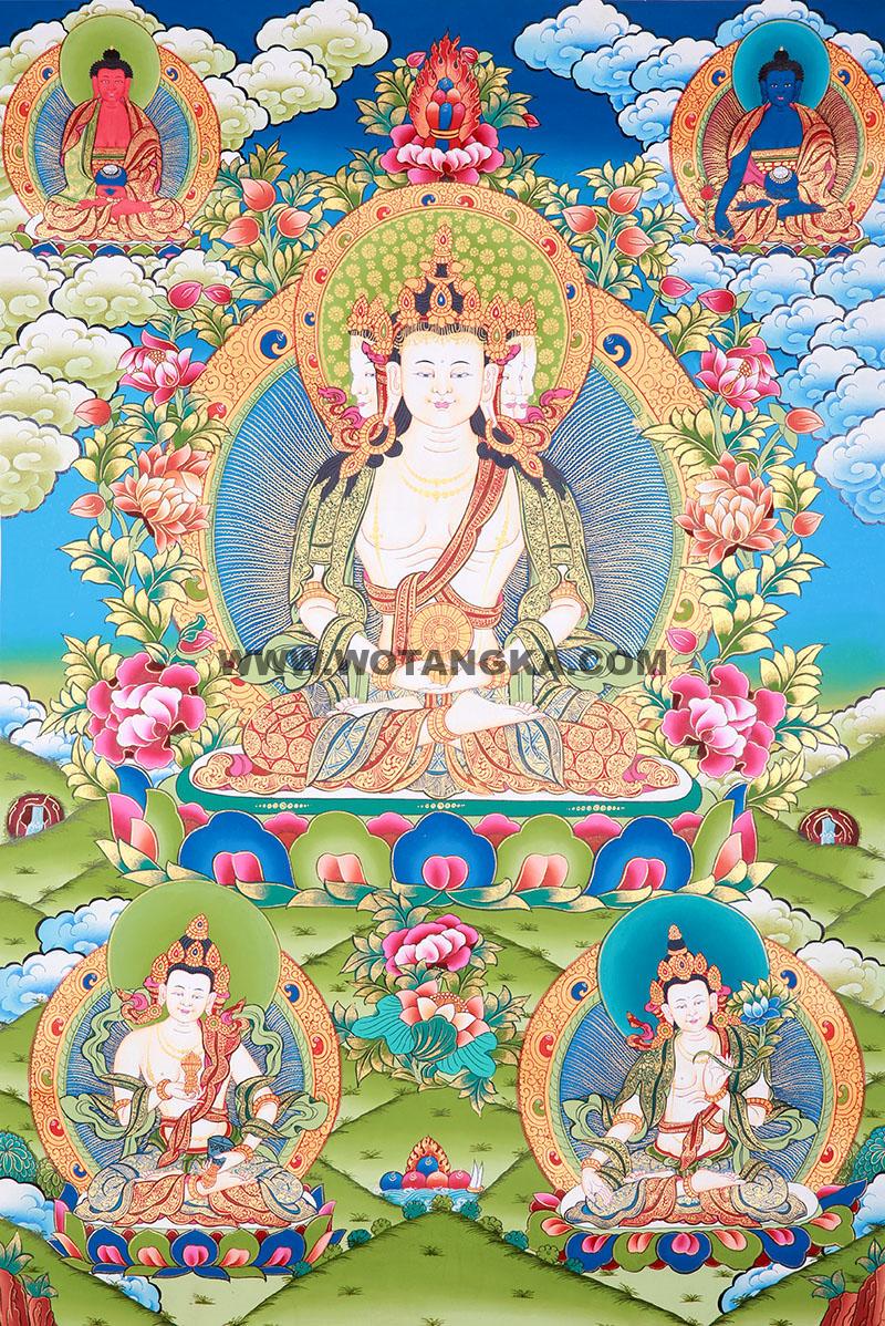 彩绘唐卡-大日如来