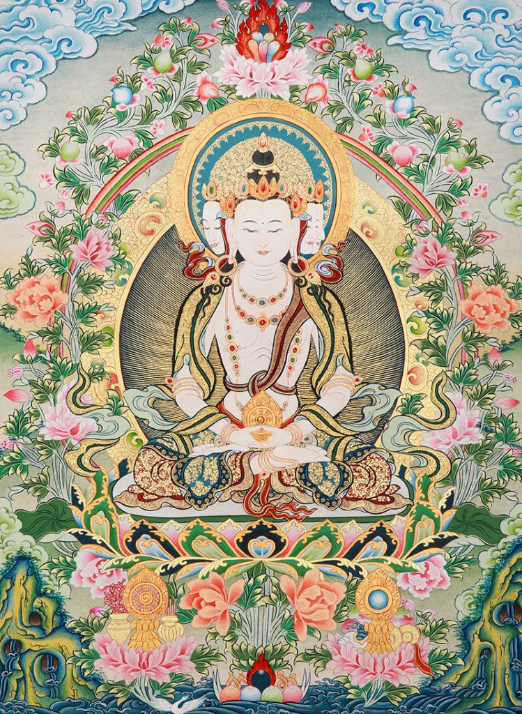 彩绘唐卡-大日如来