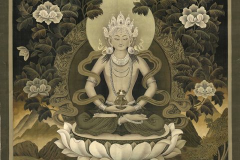编号188-984406：彩绘唐卡-长寿佛（46*35CM左右）