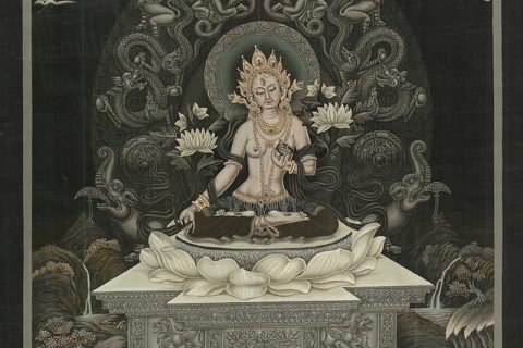 编号188-603974：彩绘唐卡-白度母（50*33CM左右）