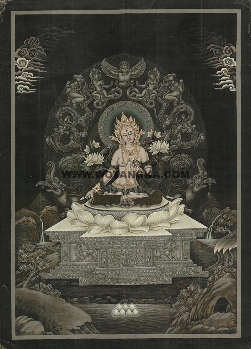 编号188-603974:彩绘唐卡-白度母(50*33CM左右)