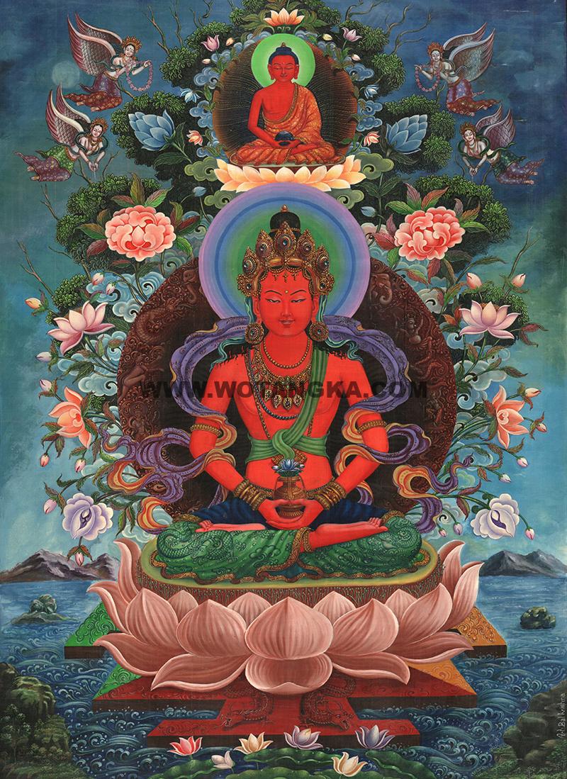 编号188-327726:彩绘唐卡-长寿佛(76*52CM左右)