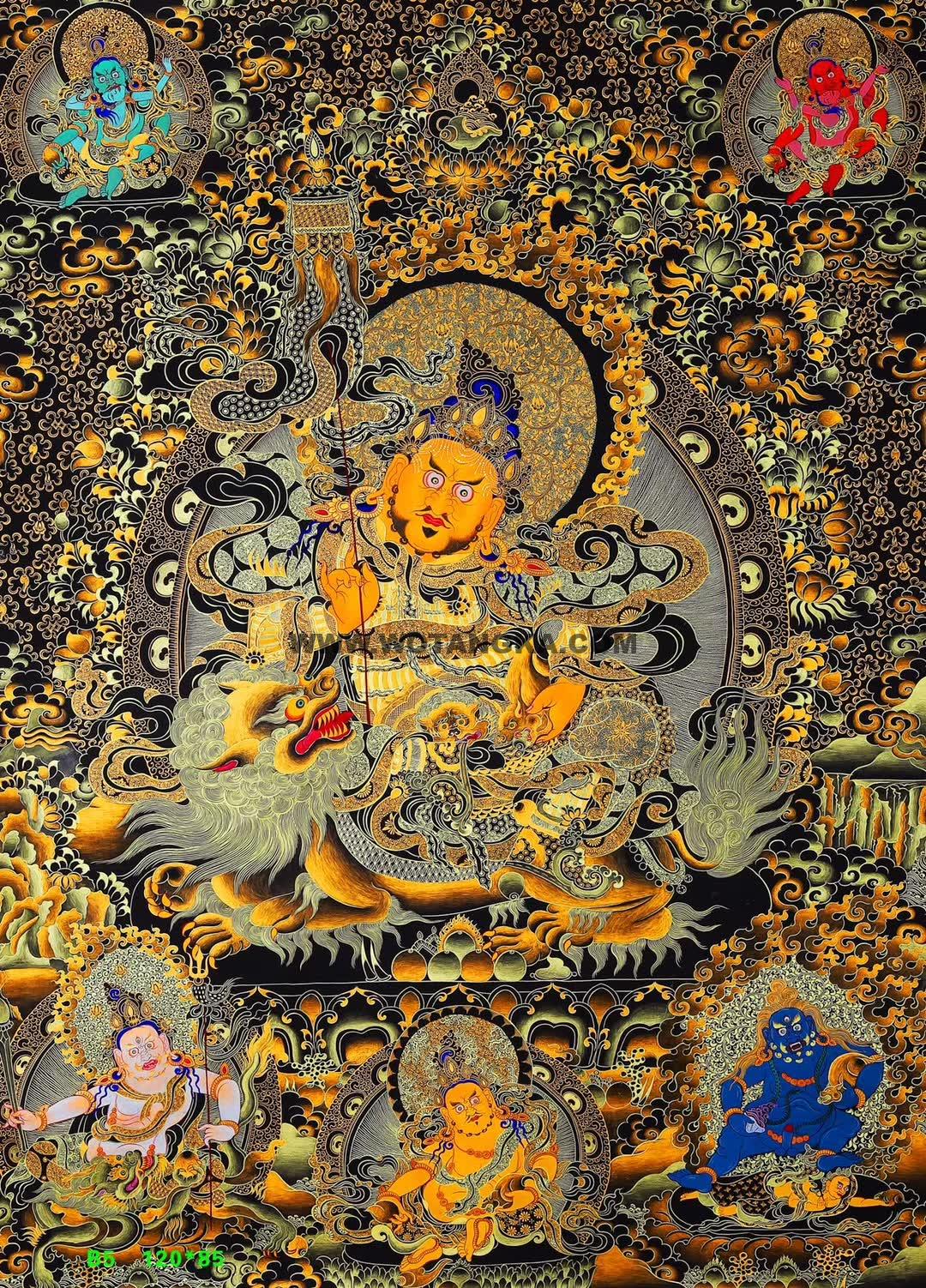 编号171-531389：黑金唐卡-财宝天王（120*85CM左右）