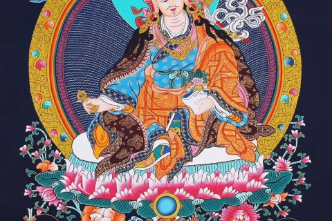 编号171-866128：彩绘唐卡-莲花生大士（60*45CM左右）
