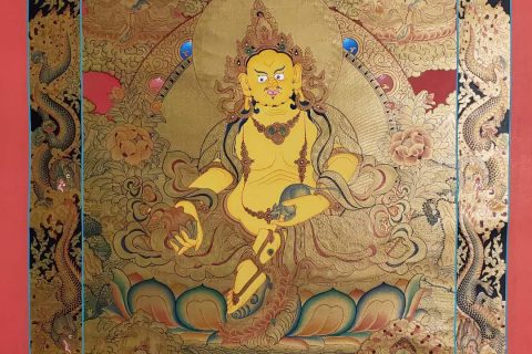 编号153-765699：黄金唐卡-五方财神（80*55CM左右）