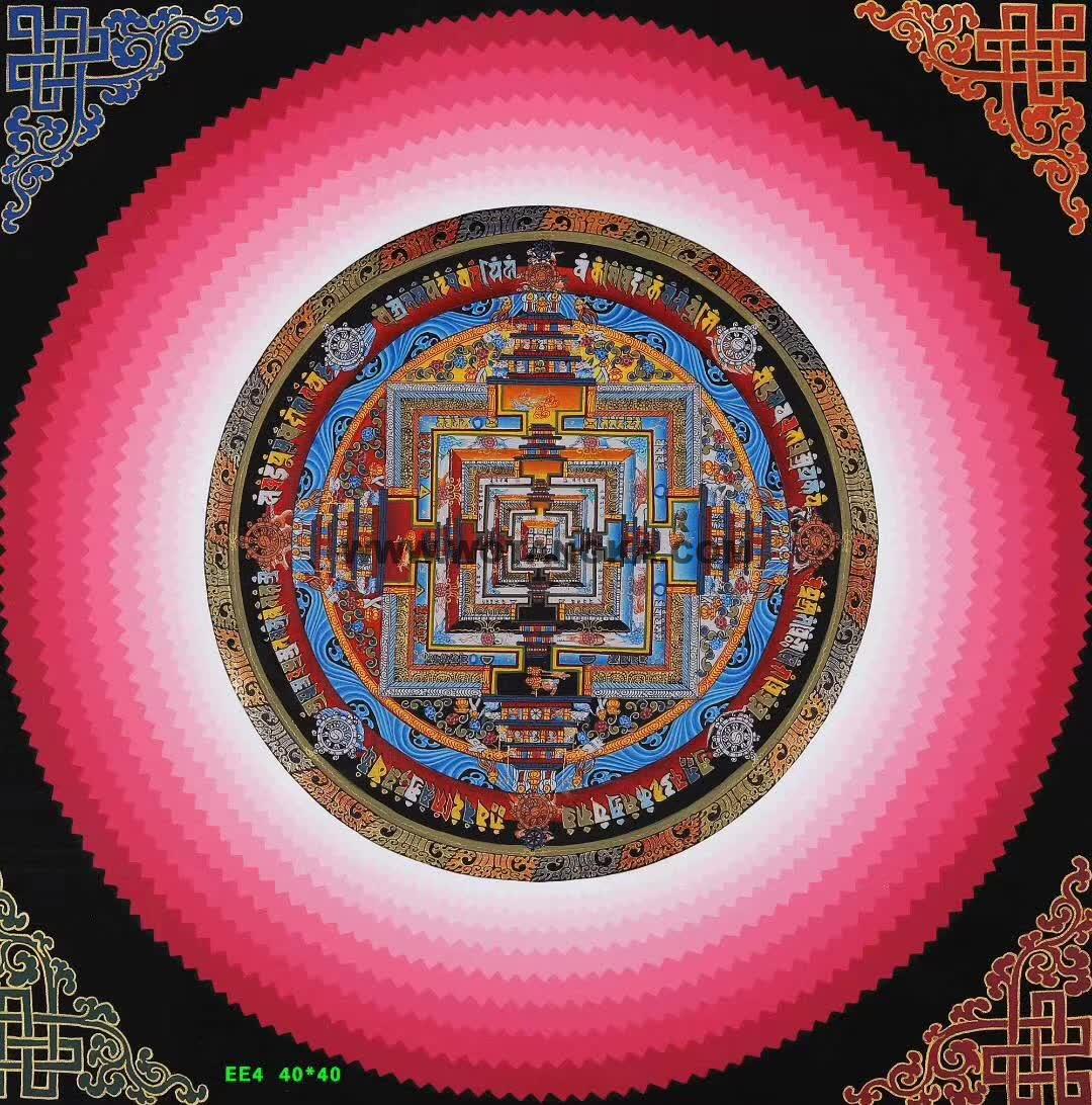 编号153-177255：彩绘唐卡-时轮金刚坛城（40*40CM左右）