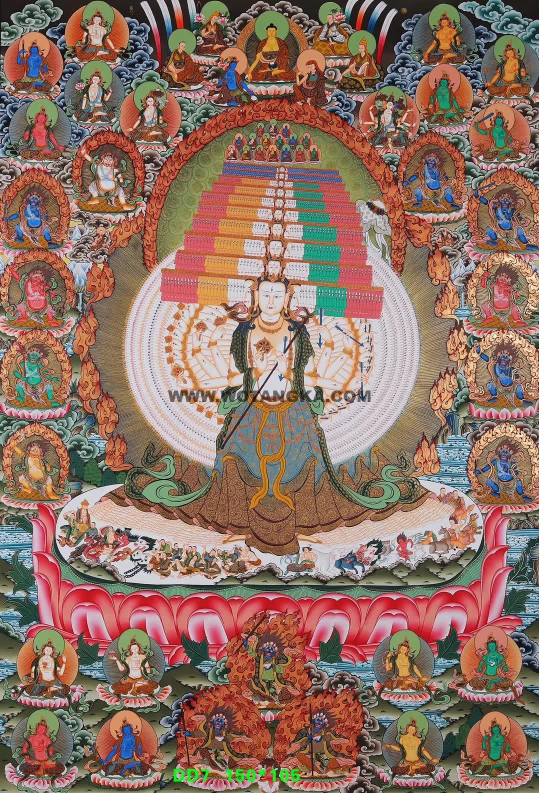 编号171-672064：彩绘唐卡-大白伞盖佛母（150*105CM左右）