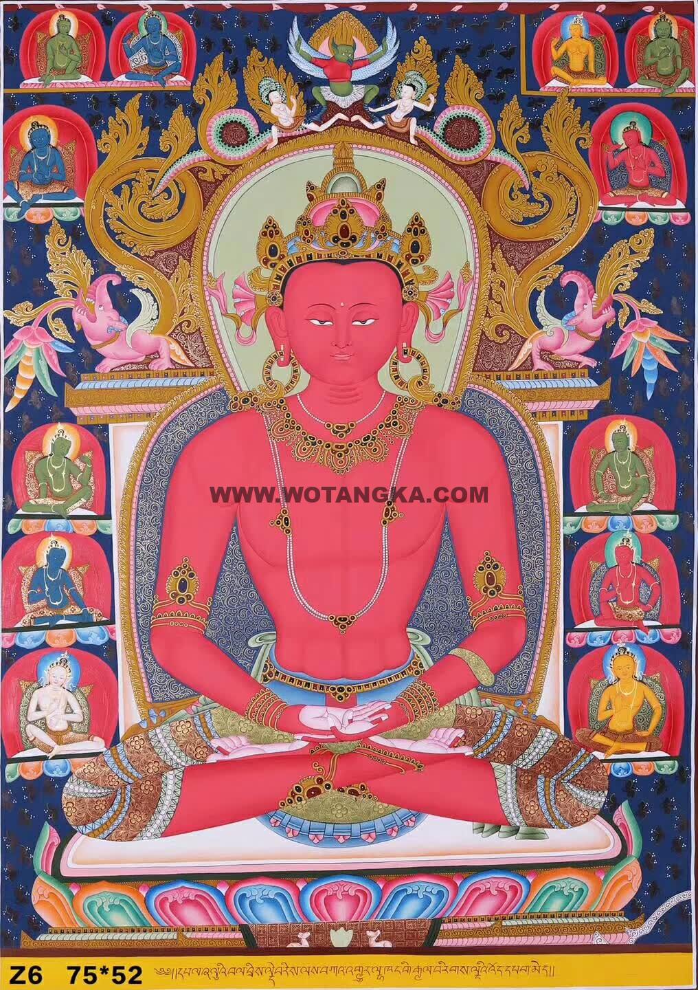 编号171-642408：彩绘唐卡-阿弥陀佛（75*52CM左右）