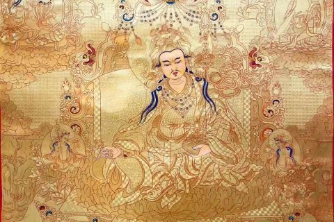 编号138-729026：黄金唐卡-莲花生大士·莲师八相（100*70CM左右）