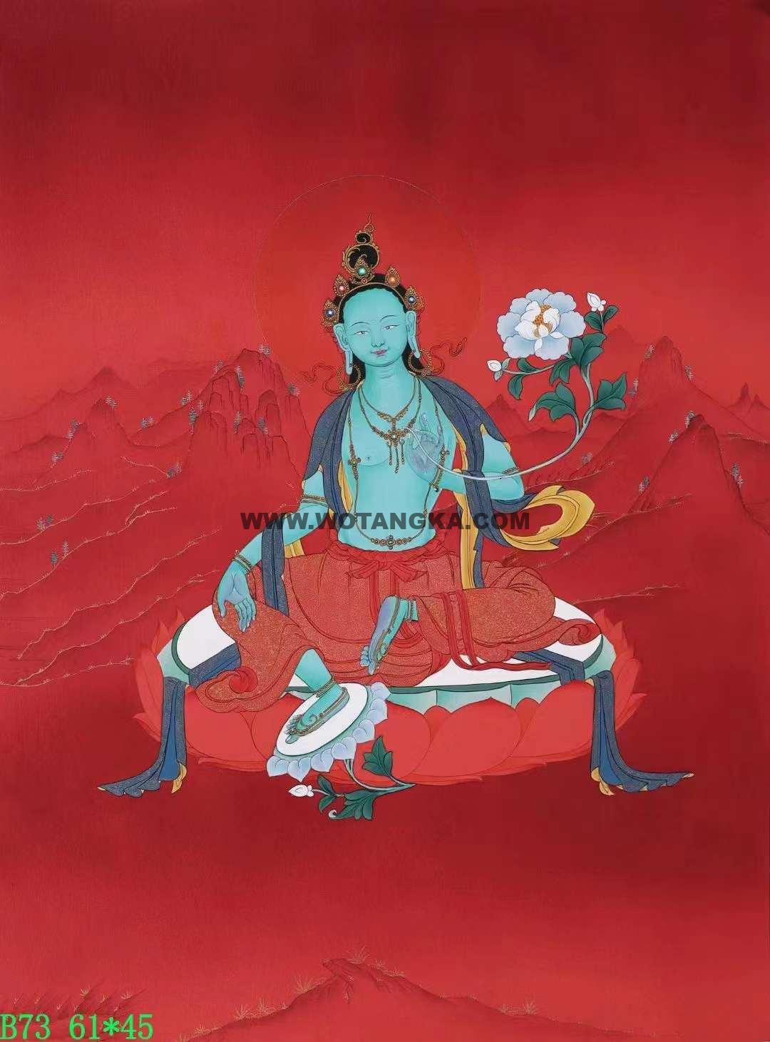 编号138-454596:红金唐卡-绿度母(61*45CM左右)