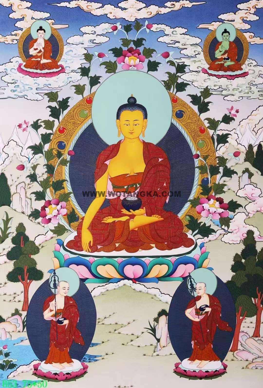 编号138-412454：彩绘唐卡-释迦牟尼佛（75*50CM左右）