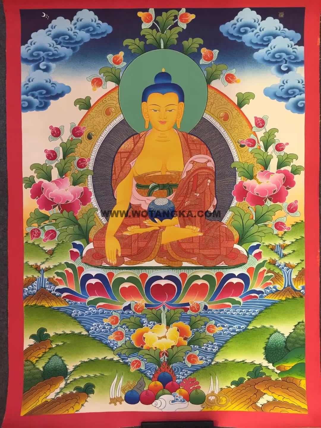 编号171-479889：彩绘唐卡-释迦牟尼佛（70*50CM左右）